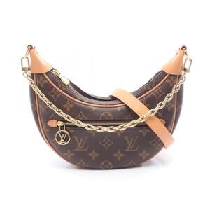 Louis Vuitton Loop Shoulder Bag Canvas Leather Monogram Brown
